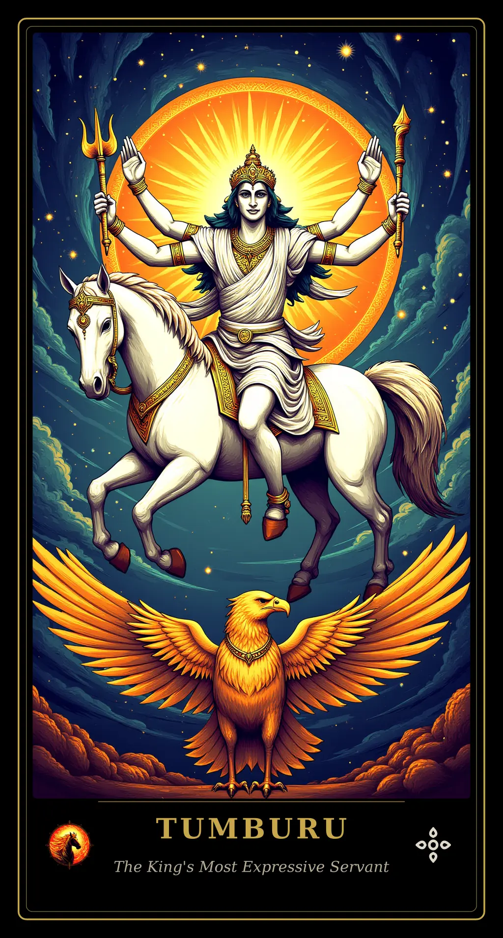 Tumburu, gandharva — the King's most expressive servant